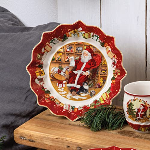 Villeroy & Boch Pastry Plate 14-8332-3635 Red Santa Wishlist Edition, Porcelain