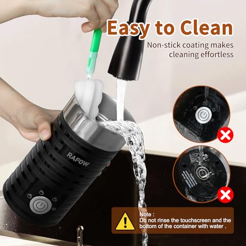 Rafow 300ML 4-in-1 Electric Milk Frother Steamer for Hot & Cold Coffee Drinks