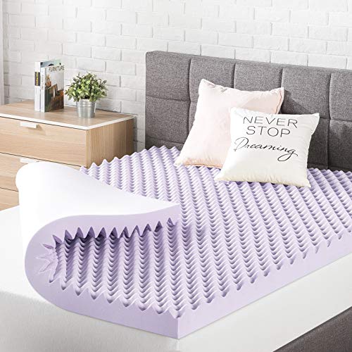 Twin XL 3-Inch Egg Crate Memory Foam Mattress Topper with Lavender Infusion