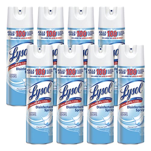 Disinfectant Spray with Crisp Linen Scent - Pack of 8, 4.75 Fl Oz Each