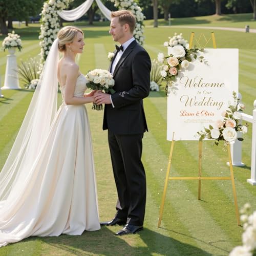 GRENTY Gold Easel Stand for Wedding Signs Art Displays & Event Signage - 57.5"