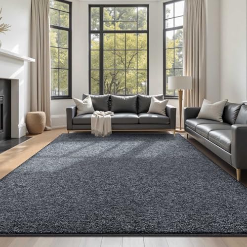 Grey Area Rug 6x9 ft Non-Slip Washable Soft Thin for Living Room & Bedroom - Variation 09 Grey / 6' x 9'