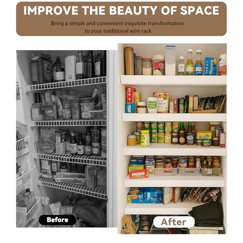 30x12 Inch Wire Shelf Cover for Pantry & Closet - Waterproof PVC Wood-Look, No-Tool Installation, White - 5 Pack