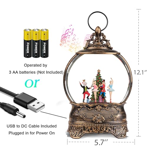 Kirschblüte 12.1-Inch Nutcracker Ballet Snow Globe Lantern with Music & Lights (Variation: 12.1inthe Nutcracker Theatre)