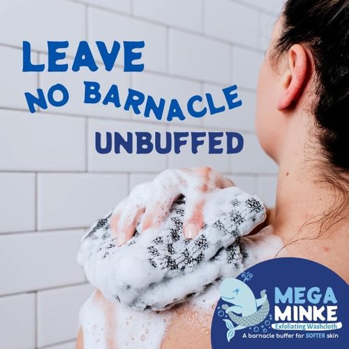JJ KENT MEGA Minke Exfoliating Washcloth - Reusable Body Scrubber for Soft Skin | Large, Rip-Resistant Design