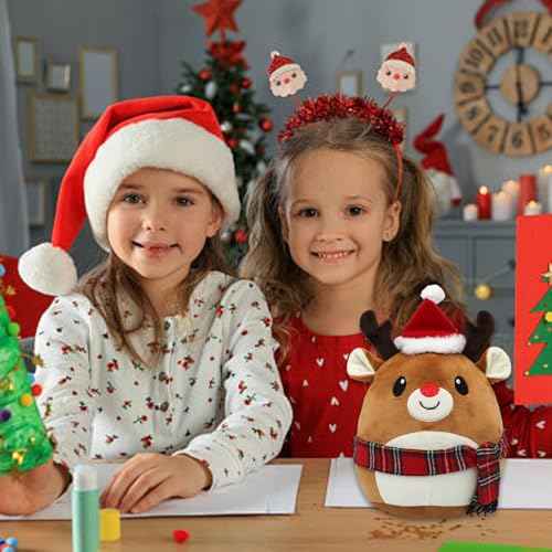Milu Deer Plush Toy Milu Deer Stuffed Animal Cute Christmas Milu Deer Plushies Pillow Soft Plushie Doll Gifts for Kid Decor, Christmas Milu Deer Plush(11 Inch)
