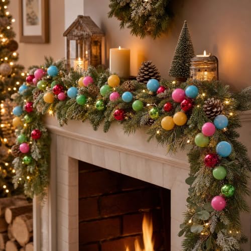 Civaner 0.8" 80 Pcs Mini Colorful Glass Christmas Ornament for Tree