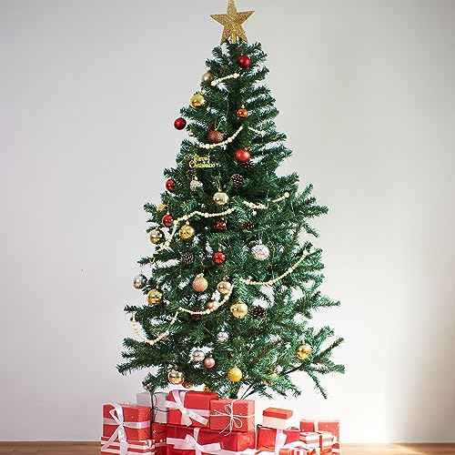 GWHOLE 2Pcs 7.2ft Wooden Bead Christmas Tree Decor Boho Ornament for Christmas Holiday Party Farmhouse Mantle Decoration