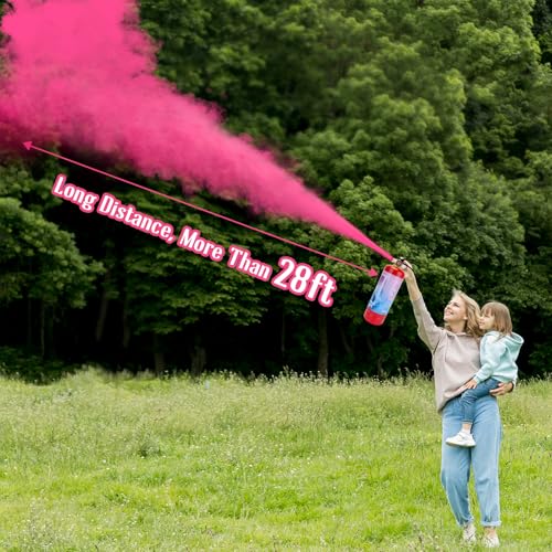 Pink Giant Gender Reveal Fire Extinguisher 2 Pack - Baby Girl Reveal Party Decorations