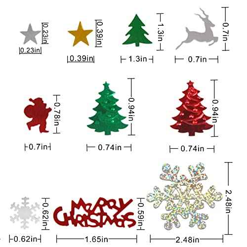 FOIMAS 7200pcs Christmas Confetti,Snowflake Santa Claus Metallic Foil Sequins Glitter Table Scatters for Party Decoration