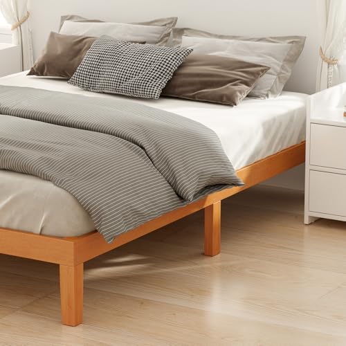 Sweetcrispy 12 Inch Full Bed Frame Honey Oak - 3.5