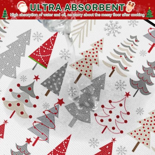 ArtSocket Christmas Tree Kitchen Rugs Set of 2 Non-Slip Washable Holiday Decor