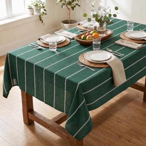 Horaldaily Christmas Green Tablecloth 60x84 Inch Rectangular Home Decor