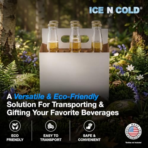 Ice N Cold 6-Pack Cardboard Carrier - White, 150 Count, Fits 12oz Bottles
