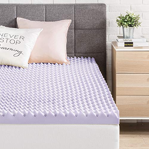 Twin XL 3-Inch Egg Crate Memory Foam Mattress Topper with Lavender Infusion