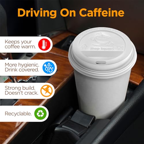 Disposable Coffee Cup Lids for 8-24oz Hot Beverages - 500 Pack
