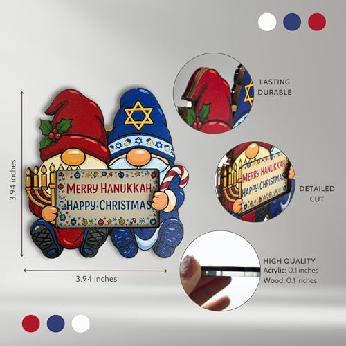TSIMPLE Hanukkah Ornament - Jewish Christmas Gnome Decor for Tree, Holiday Gift