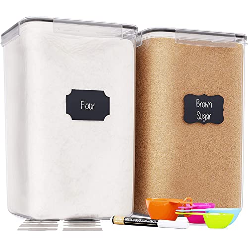 Chef's Path Extra Large 6.5L Airtight Food Storage Containers with Black Lids - Pack of 2