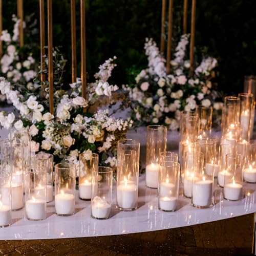 18-Piece Glass Cylinder Vases Set - 6, 8, 10 Inch Tall, 3.4 Inch Diameter Bulk Wedding Decor