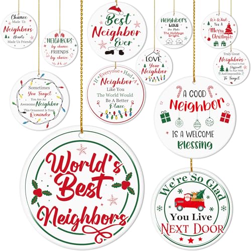 Vercraft 36Pcs Neighbor Gifts Christmas Ornaments 12 Best Neighbor Ornament - Neighbors Variation