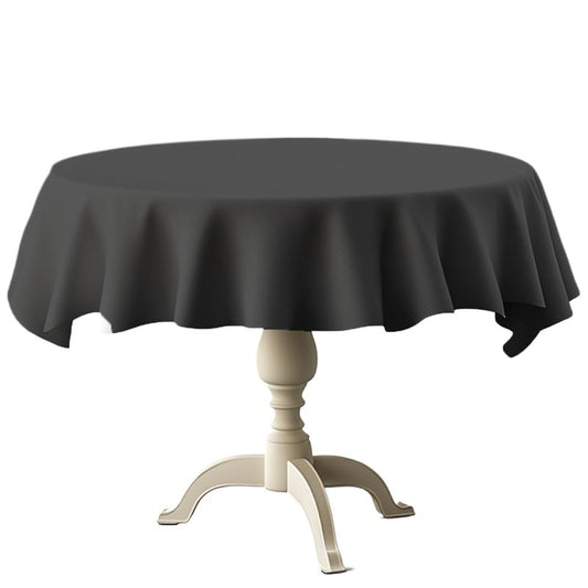 TWINPRET Round Tablecloth 60 Inch, Black Waterproof Washable Polyester Table Cloth - Stain & Oil Resistant Circle Table Cover for Indoor Outdoor Dining, Patio, Party (Fits 20-48 Inch Tables)