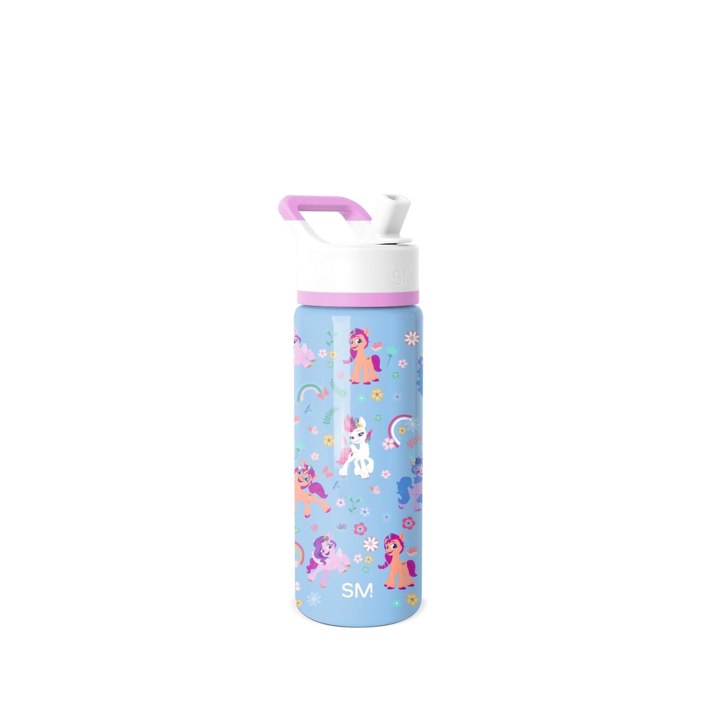 Simple Modern Kids Summit Water Bottle with Straw Lid | My Little Pony Kids 18oz Stainless Steel Cup Insulated Tumbler for Girls, School | Garden of Rainbows