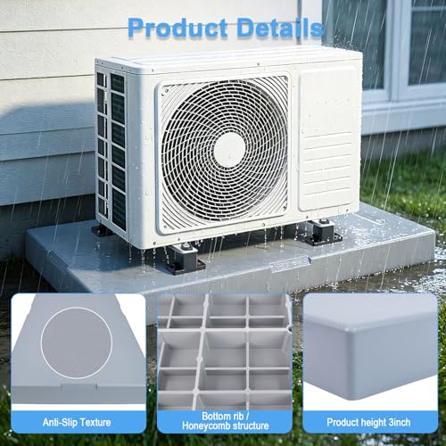 Mini Split Pad AC Condenser Pad,18Wx38Lx3 H Base for Ductless