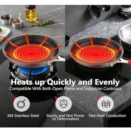 Agerma 10 Inch Nonstick Frying Pan with Detachable Handle, Reinforced Coating, Oven & Dishwasher Safe