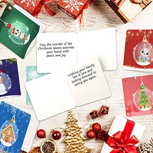 ceiba tree Mini Christmas Cards Ornament Greeting Card Happy Holiday Note Card 24 Pack with Envelopes and Stickers for Classroom Home Office Business