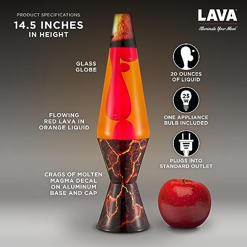 14.5-Inch Classic Lava® Lamp - Red Wax & Orange Liquid Motion Night Light