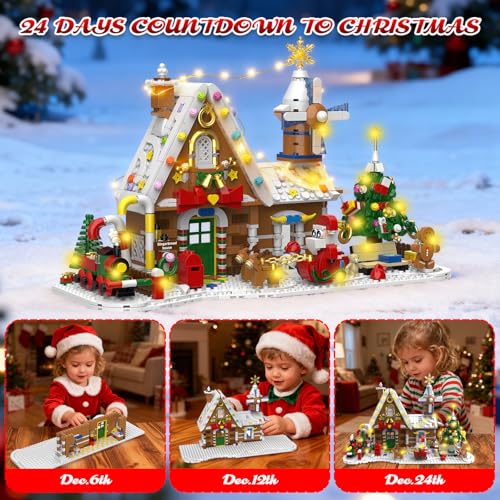 Letapapa 2026 Gingerbread House Advent Calendar Building Set with LED Lights
