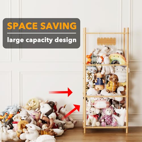 Stuffed Animal Storage Organizer 22.8W x 15.8D Large Capacity Toy Cage for Playroom