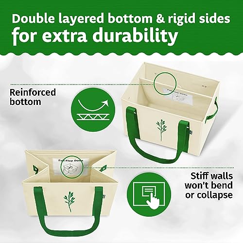 Gray Reusable Grocery Bags 3 Pack - Heavy Duty Eco-Friendly Tote for Shopping