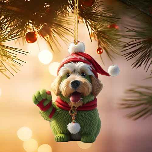 5pcs Dog Ornaments for Christmas Tree, Acrylic Flat 3D Effect, Hanging Decorations for Festival and Holiday,Dog Lover Gift 2025,Adorable Seasonal Accent & Classic Home D?cor,3 inches