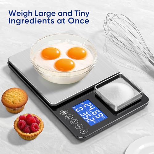 Dual Platform Food Kitchen Scale with 0.01g/0.001oz High Precision,