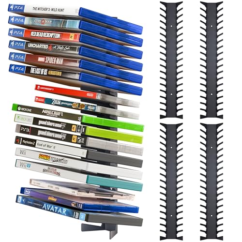 Funturbo 4-Pack Wall-Mount Video Game Storage Shelves for PS, Xbox, Switch Discs