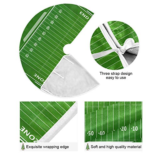 Blueangle 35.4 Inch American Football Field Christmas Tree Skirt - Soft Polyester Holiday Decor