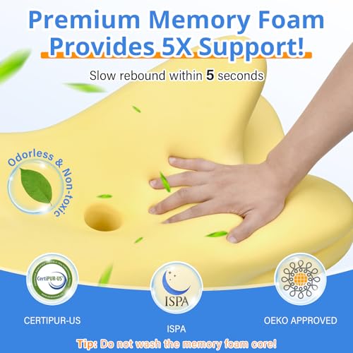 Ehomfory Gray Cervical Neck Pillow - Ergonomic Memory Foam Support for Neck Pain Relief, Adjustable Contour