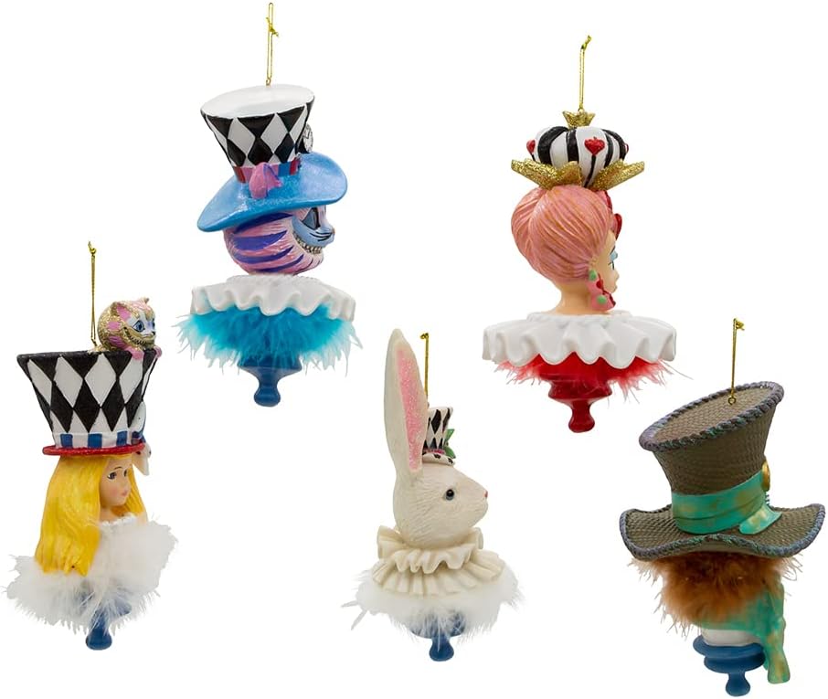 Kurt Adler 6.25-Inch Resin Hollywood Hats Ornament Set - 5 Unique Designs for Festive Decor