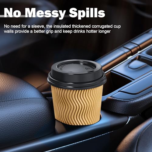 16 oz Disposable Coffee Cups with Lids & Straws - Champagne Pack of 90