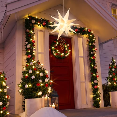 GALACOVE 23'' Moravian Star Light - 18 Point Outdoor Indoor Christmas Star with Timer