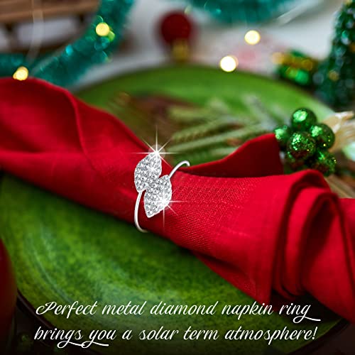 Hotop 100 Pcs Silver Napkin Rings Set for Fall Thanksgiving Table Decor