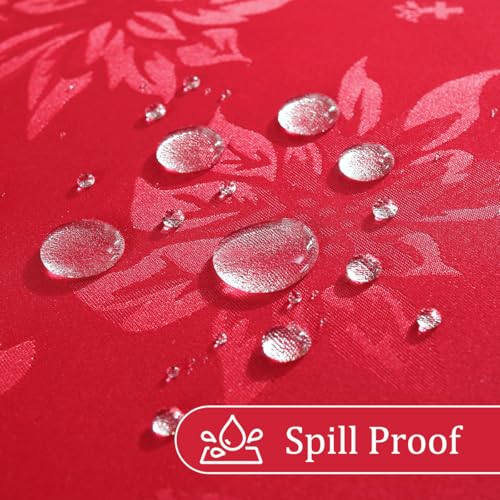 SASTYBALE Christmas Rectangular Tablecloth Red 120" x 60" - Festive Jacquard Holiday Decor