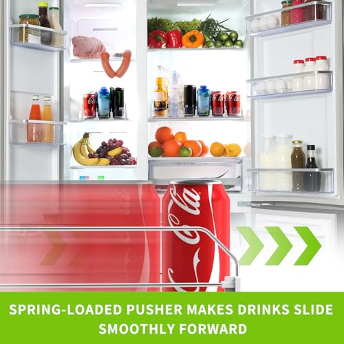 Coanto 6-Row Fridge Drink Organizer with Automatic Pusher, Holds 30 Cans/Bottles