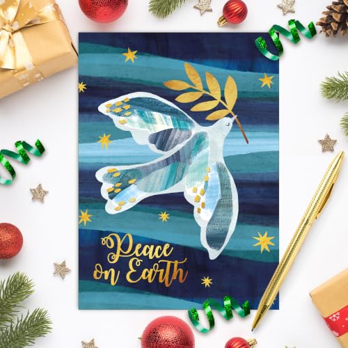 Religious Christmas Cards with Envelopes – Pack of 20, Dove of Peace