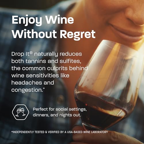 Drop It Wine Drops - Original Sulfite & Tannin Reducer, 4 Pack, 10 mL - USA Made