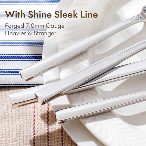 Silver Flatware Set for 12 - 60 Piece Stainless Steel Cutlery - Variation of THIS listing