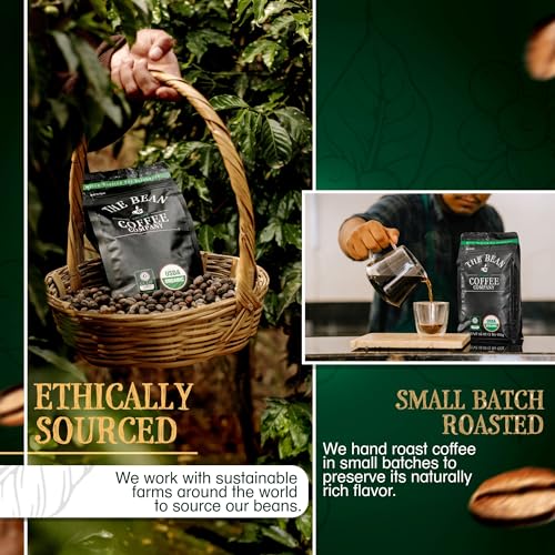 Decaf French Roast Organic Coffee Beans - 2 Pack of 1 lb - Dark Roast
