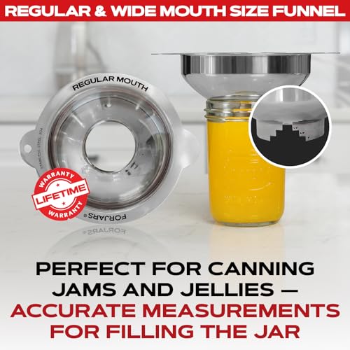 Stainless Steel Canning Funnel Set with Strainer - Wide & Regular Mouth for Food & Liquid Transfer