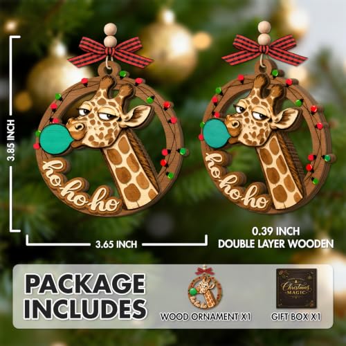 Giraffe Christmas Ornament - Animal Holiday Decor, Unique Giraffe Gift